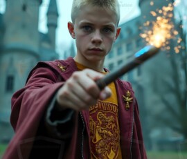 AI-generated wizards of the lion house handsome shirtless mages of the wizard academy conjuring great white lions in cinematic UHD fantasy art.