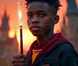 AI-generated wizards of the lion house handsome shirtless mages of the wizard academy conjuring great white lions in cinematic UHD fantasy art.