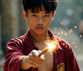 AI-generated wizards of the lion house handsome shirtless mages of the wizard academy conjuring great white lions in cinematic UHD fantasy art.