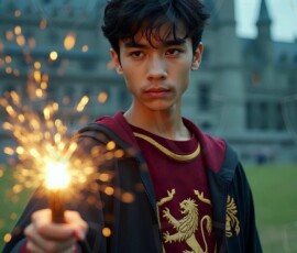 AI-generated wizards of the lion house handsome shirtless mages of the wizard academy conjuring great white lions in cinematic UHD fantasy art.