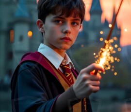 AI-generated wizards of the lion house handsome shirtless mages of the wizard academy conjuring great white lions in cinematic UHD fantasy art.