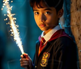 AI-generated wizards of the lion house handsome shirtless mages of the wizard academy conjuring great white lions in cinematic UHD fantasy art.