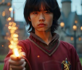 AI-generated wizards of the lion house handsome shirtless mages of the wizard academy conjuring great white lions in cinematic UHD fantasy art.