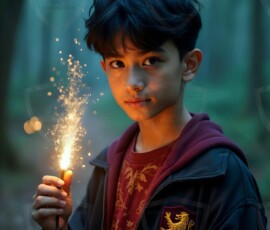 AI-generated wizards of the lion house handsome shirtless mages of the wizard academy conjuring great white lions in cinematic UHD fantasy art.