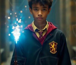 AI-generated wizards of the lion house handsome shirtless mages of the wizard academy conjuring great white lions in cinematic UHD fantasy art.