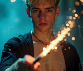 AI-generated wizards of the lion house handsome shirtless mages of the wizard academy conjuring great white lions in cinematic UHD fantasy art.
