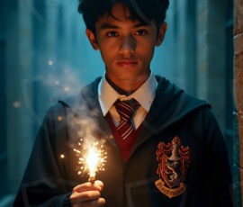 AI-generated wizards of the lion house handsome shirtless mages of the wizard academy conjuring great white lions in cinematic UHD fantasy art.