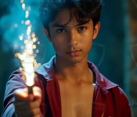 AI-generated wizards of the lion house handsome shirtless mages of the wizard academy conjuring great white lions in cinematic UHD fantasy art.