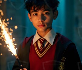 AI-generated wizards of the lion house handsome shirtless mages of the wizard academy conjuring great white lions in cinematic UHD fantasy art.