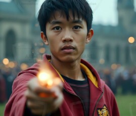 AI-generated wizards of the lion house handsome shirtless mages of the wizard academy conjuring great white lions in cinematic UHD fantasy art.