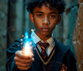 AI-generated wizards of the lion house handsome shirtless mages of the wizard academy conjuring great white lions in cinematic UHD fantasy art.