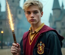 AI-generated wizards of the lion house handsome shirtless mages of the wizard academy conjuring great white lions in cinematic UHD fantasy art.