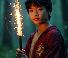 AI-generated wizards of the lion house handsome shirtless mages of the wizard academy conjuring great white lions in cinematic UHD fantasy art.