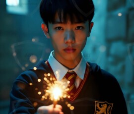 AI-generated wizards of the lion house handsome shirtless mages of the wizard academy conjuring great white lions in cinematic UHD fantasy art.