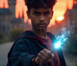 AI-generated wizards of the lion house handsome shirtless mages of the wizard academy conjuring great white lions in cinematic UHD fantasy art.