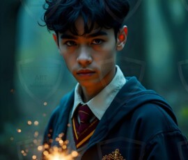 AI-generated wizards of the lion house handsome shirtless mages of the wizard academy conjuring great white lions in cinematic UHD fantasy art.