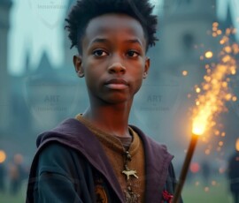 AI-generated wizards of the lion house handsome shirtless mages of the wizard academy conjuring great white lions in cinematic UHD fantasy art.