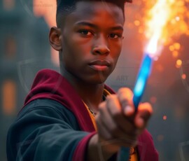 AI-generated wizards of the lion house handsome shirtless mages of the wizard academy conjuring great white lions in cinematic UHD fantasy art.