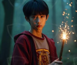 AI-generated wizards of the lion house handsome shirtless mages of the wizard academy conjuring great white lions in cinematic UHD fantasy art.
