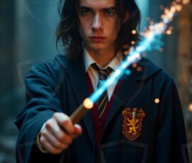 AI-generated wizards of the lion house handsome shirtless mages of the wizard academy conjuring great white lions in cinematic UHD fantasy art.