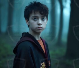 AI-generated wizards of the lion house handsome shirtless mages of the wizard academy conjuring great white lions in cinematic UHD fantasy art.
