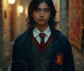 AI-generated wizards of the lion house handsome shirtless mages of the wizard academy conjuring great white lions in cinematic UHD fantasy art.