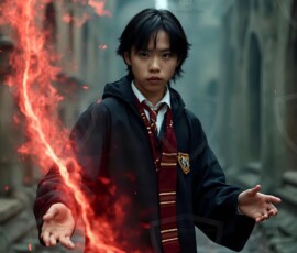 AI-generated wizards of the lion house handsome shirtless mages of the wizard academy conjuring great white lions in cinematic UHD fantasy art.