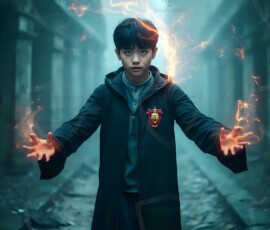 AI-generated wizards of the lion house handsome shirtless mages of the wizard academy conjuring great white lions in cinematic UHD fantasy art.