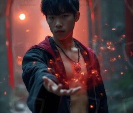 AI-generated wizards of the lion house handsome shirtless mages of the wizard academy conjuring great white lions in cinematic UHD fantasy art.