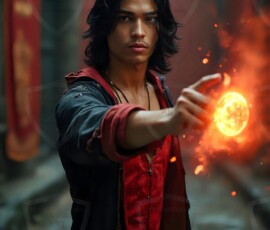 AI-generated wizards of the lion house handsome shirtless mages of the wizard academy conjuring great white lions in cinematic UHD fantasy art.
