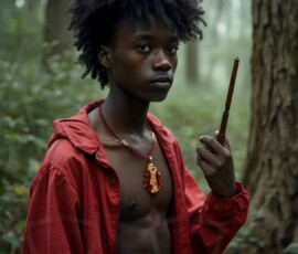 AI-generated wizards of the lion house handsome shirtless mages of the wizard academy conjuring great white lions in cinematic UHD fantasy art.