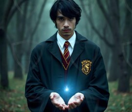 AI-generated wizards of the lion house handsome shirtless mages of the wizard academy conjuring great white lions in cinematic UHD fantasy art.