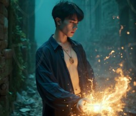 AI-generated wizards of the lion house handsome shirtless mages of the wizard academy conjuring great white lions in cinematic UHD fantasy art.