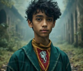 AI-generated wizards of the lion house handsome shirtless mages of the wizard academy conjuring great white lions in cinematic UHD fantasy art.