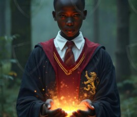 AI-generated wizards of the lion house handsome shirtless mages of the wizard academy conjuring great white lions in cinematic UHD fantasy art.