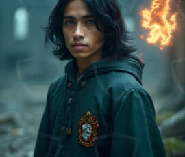AI-generated wizards of the lion house handsome shirtless mages of the wizard academy conjuring great white lions in cinematic UHD fantasy art.