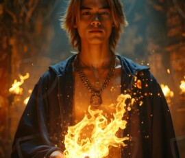 AI-generated wizards of the lion house handsome shirtless mages of the wizard academy conjuring great white lions in cinematic UHD fantasy art.