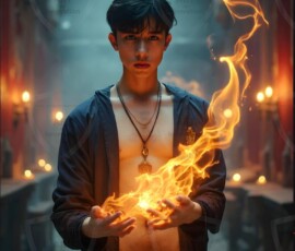 AI-generated wizards of the lion house handsome shirtless mages of the wizard academy conjuring great white lions in cinematic UHD fantasy art.