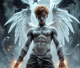 AI-generated wizards of the lion house — handsome shirtless mages of the wizard academy conjuring great white lions in cinematic UHD fantasy art.