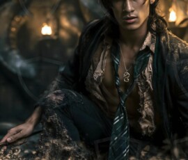 AI-generated wizards of the serpent house handsome shirtless mages of the wizard academy conjuring demonic snakes in dark cinematic UHD fantasy art.