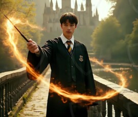 AI-generated wizards of the serpent house handsome shirtless mages of the wizard academy conjuring demonic snakes in dark cinematic UHD fantasy art.