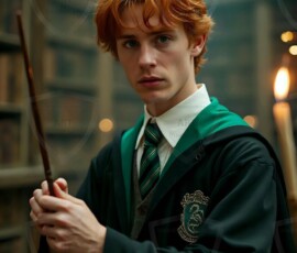 AI-generated wizards of the serpent house handsome shirtless mages of the wizard academy conjuring demonic snakes in dark cinematic UHD fantasy art.