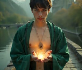 AI-generated wizards of the serpent house handsome shirtless mages of the wizard academy conjuring demonic snakes in dark cinematic UHD fantasy art.