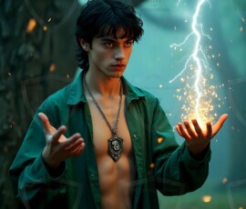 AI-generated wizards of the serpent house handsome shirtless mages of the wizard academy conjuring demonic snakes in dark cinematic UHD fantasy art.