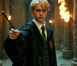 AI-generated wizards of the serpent house handsome shirtless mages of the wizard academy conjuring demonic snakes in dark cinematic UHD fantasy art.