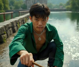 AI-generated wizards of the serpent house handsome shirtless mages of the wizard academy conjuring demonic snakes in dark cinematic UHD fantasy art.
