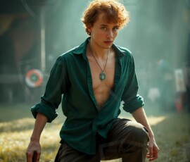AI-generated wizards of the serpent house handsome shirtless mages of the wizard academy conjuring demonic snakes in dark cinematic UHD fantasy art.