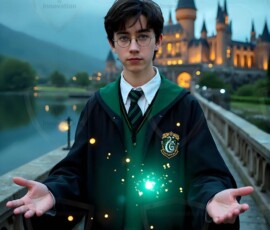 AI-generated wizards of the serpent house handsome shirtless mages of the wizard academy conjuring demonic snakes in dark cinematic UHD fantasy art.