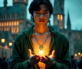 AI-generated wizards of the serpent house handsome shirtless mages of the wizard academy conjuring demonic snakes in dark cinematic UHD fantasy art.