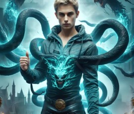 AI-generated wizards of the serpent house — handsome shirtless mages of the wizard academy conjuring demonic snakes in dark cinematic UHD fantasy art.